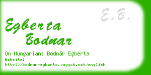 egberta bodnar business card