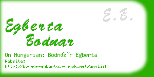 egberta bodnar business card